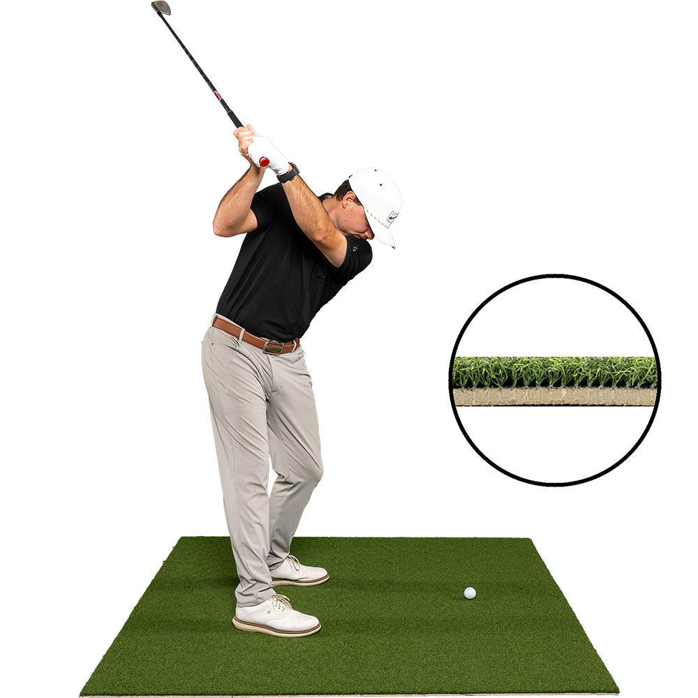 5 x 5 Fairway golf mat with flexible 5mm foam for beginner golf drills at home