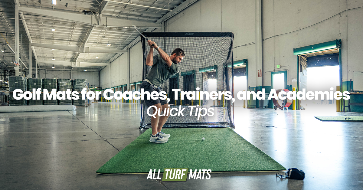 Golf mats for coaches, trainers, and academies