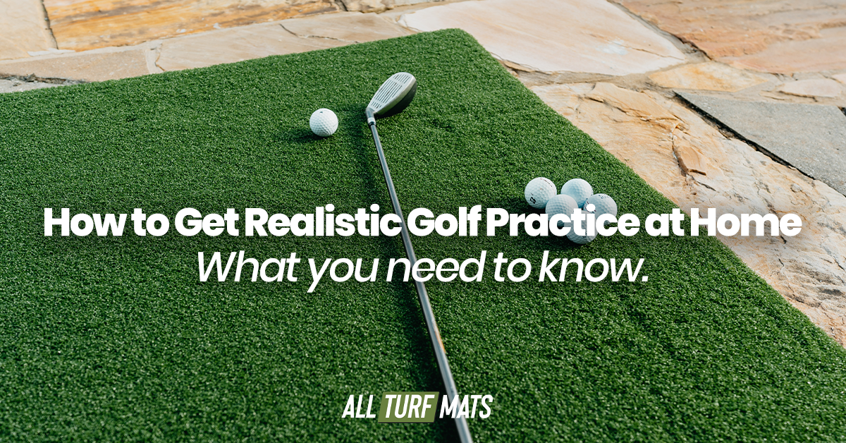 Realistic golf practice at home on a hitting mat