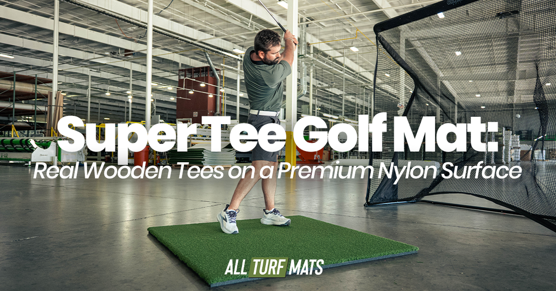 Super Tee Golf Mat: Real Wooden Tees on a Premium Nylon Surface