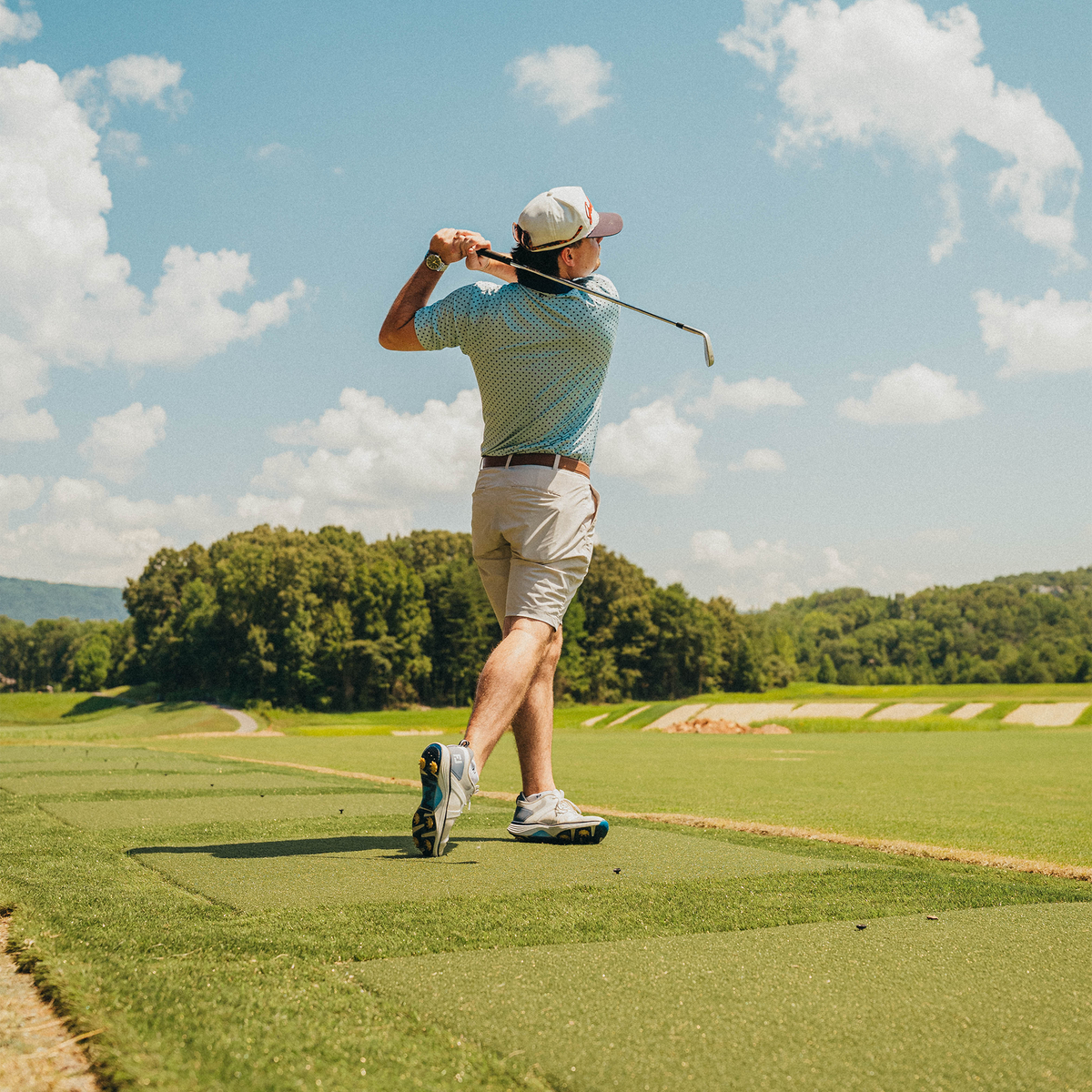 Image of player hitting off of a All Turf Mat Golf Mat