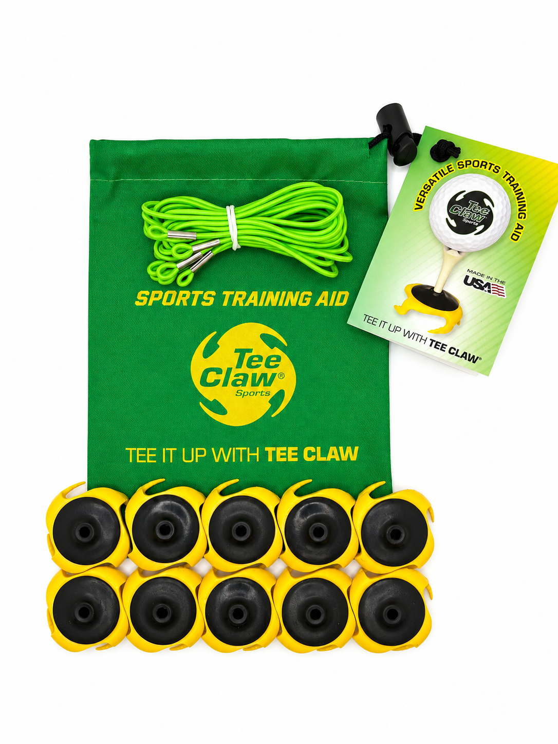 Tee Claw (10) Pack: Black-Yellow