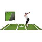 6 × 12 Proball Softball Hitting Mat - Green Nylon, Painted Plate, Urethane-Coated Backing