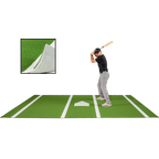 6 × 12 Proball Baseball Hitting Mat - Green Nylon, Inlaid Plate, Flexible 5mm Foam