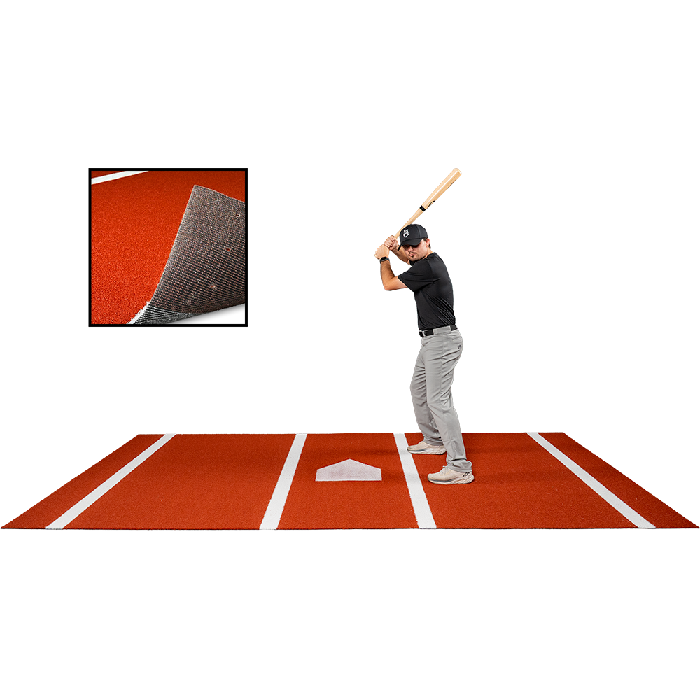 6 × 12 Proball Baseball Hitting Mat - Clay Poly, Painted Plate, Urethane-Coated Backing