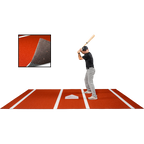 6 × 12 Proball Baseball Hitting Mat - Clay Poly, Painted Plate, Urethane-Coated Backing
