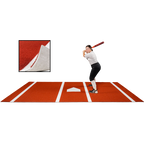 6 × 12 Proball Softball Hitting Mat - Clay Poly, Inlaid Plate, Flexible 5mm Foam