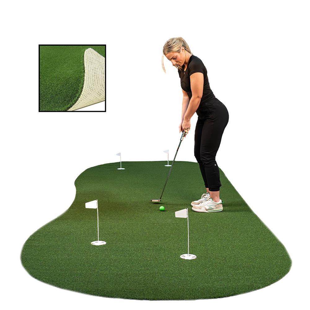 6 x 15 Indoor/Outdoor Putting Green with White Natural Rubber