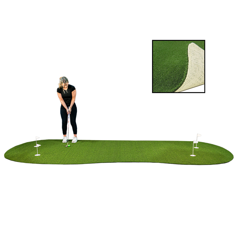 6 x 15 Indoor/Outdoor Putting Green with White Natural Rubber