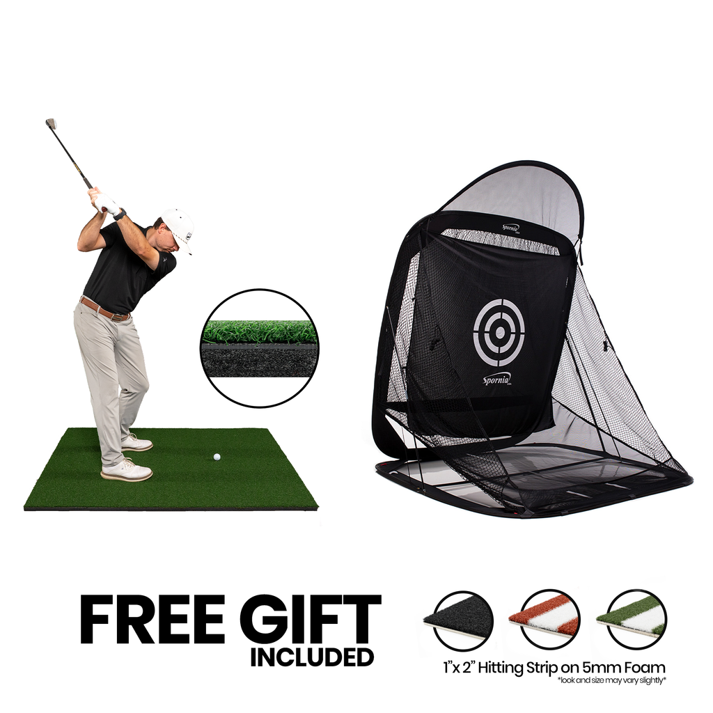 5 x 5 Fairway Golf Mat with Shock-Absorbent Foam (2nd Quality) & SPG-7 Golf Net