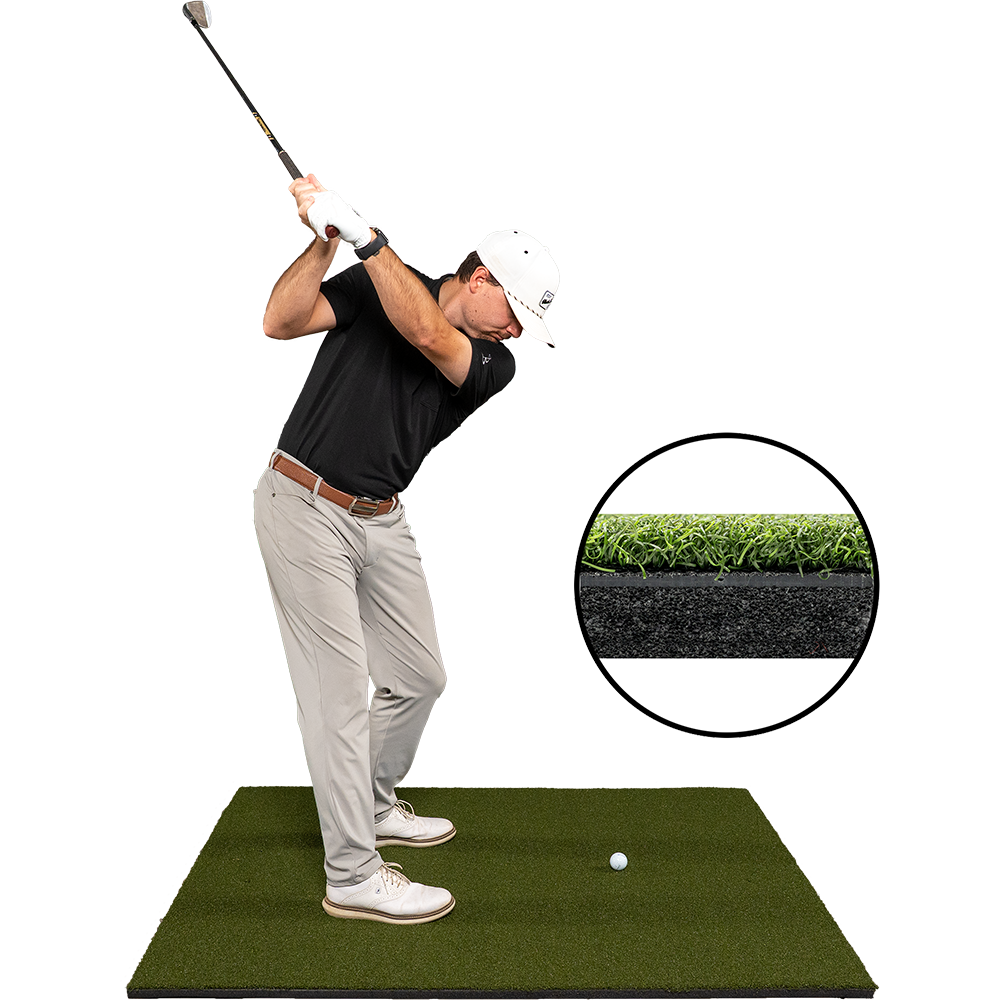 5 x 5 Fairway golf mat with shock-absorbent foam backing