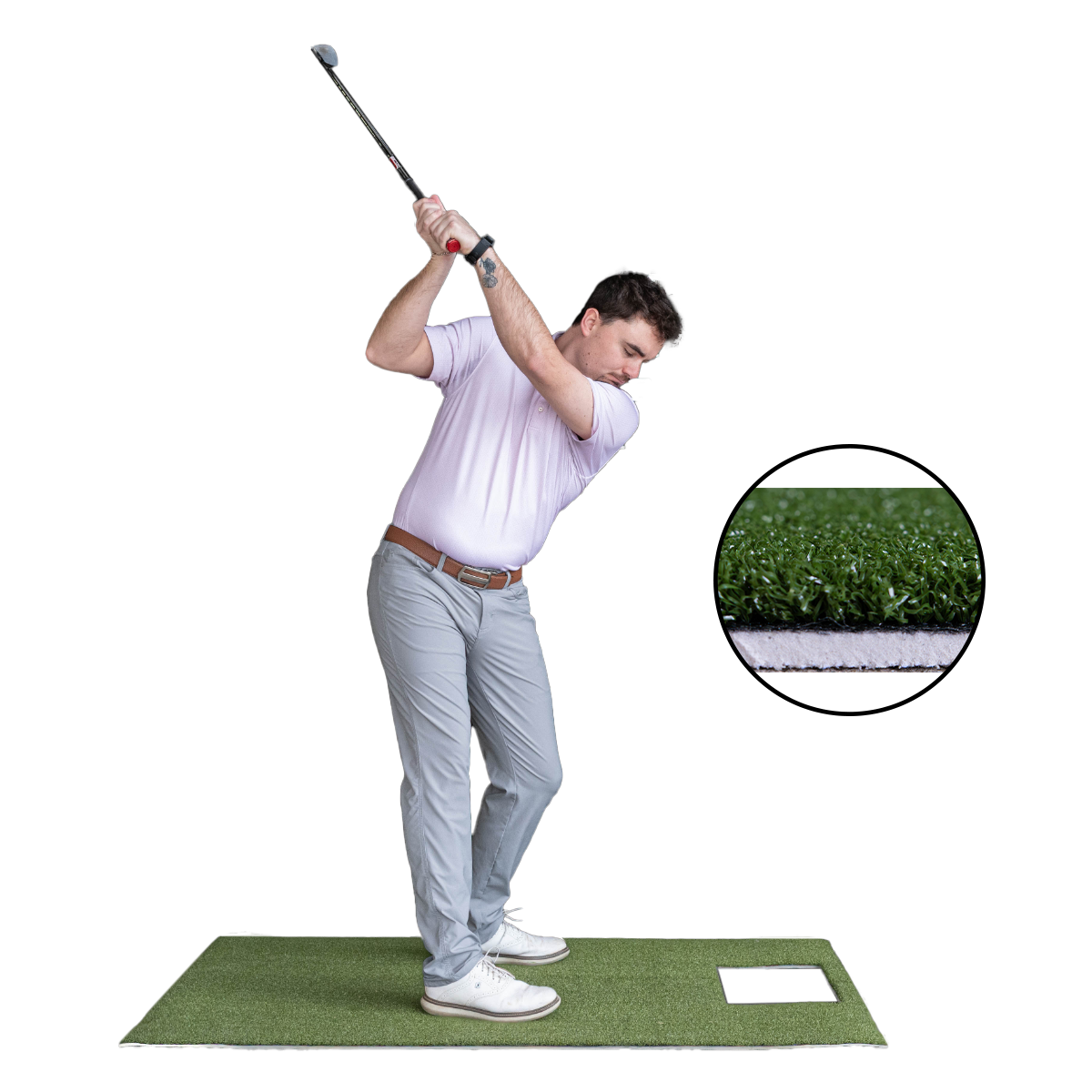 3 x 5 Fairway Golf Mat with Sim Cut Out and Flexible 5mm Foam Backing