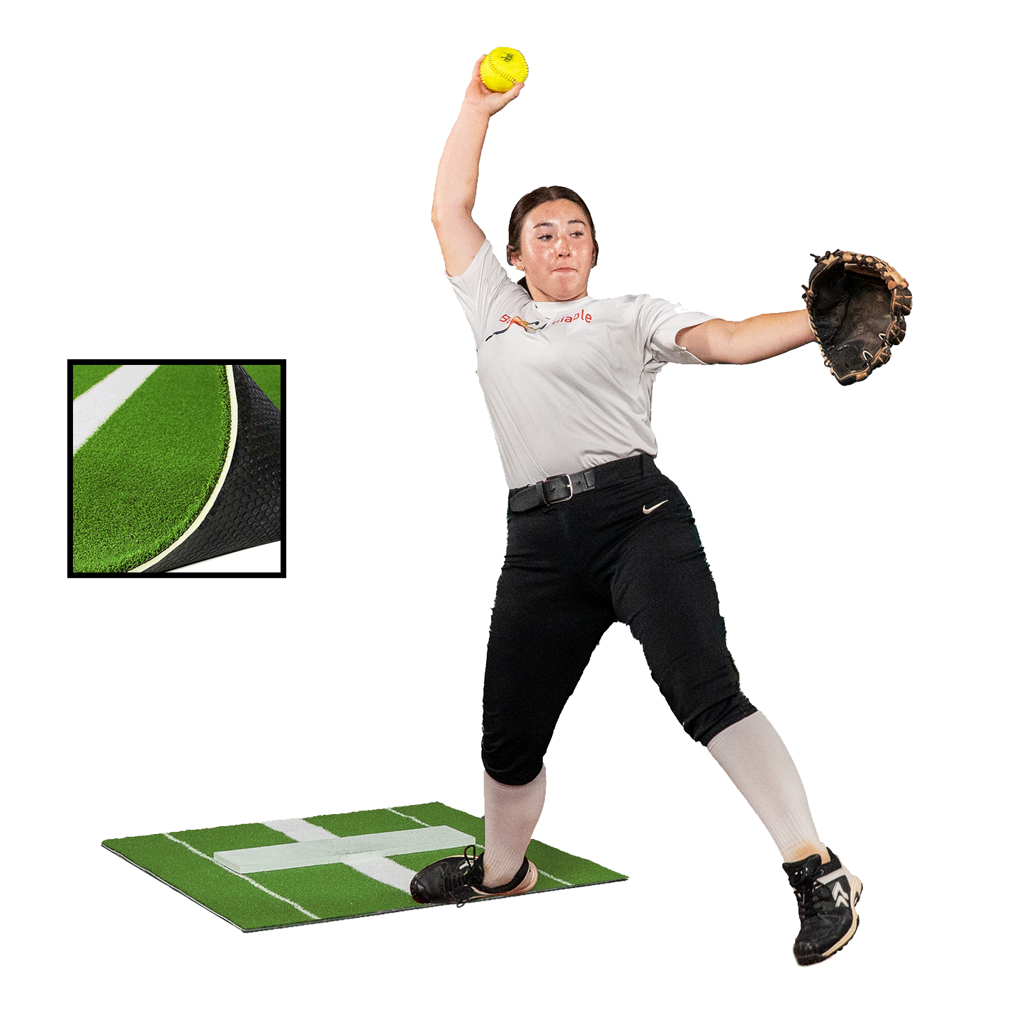 2 × 3 Elite Softball Pitching Mat - Green