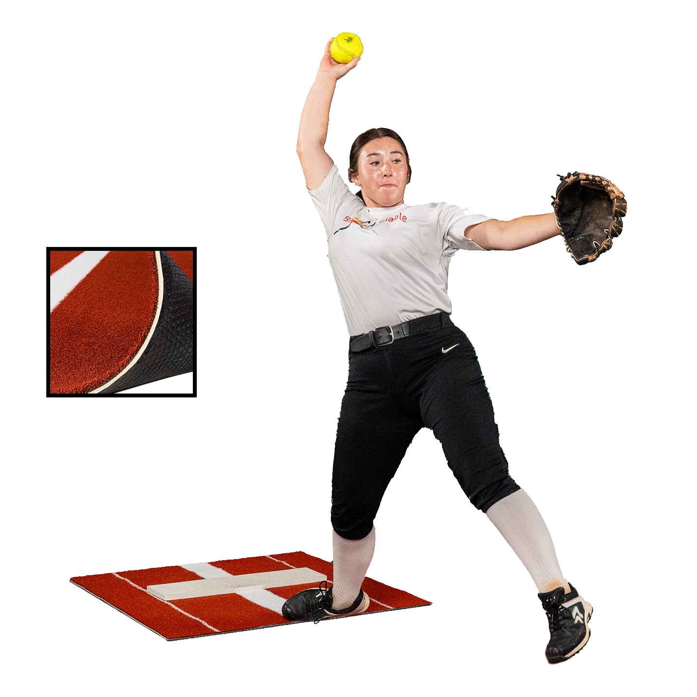 2 × 3 Elite Softball Pitching Mat - Clay
