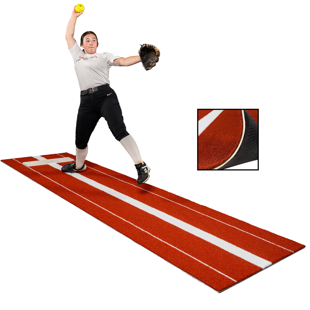 3 × 11 Elite Softball Pitching Mat - Clay