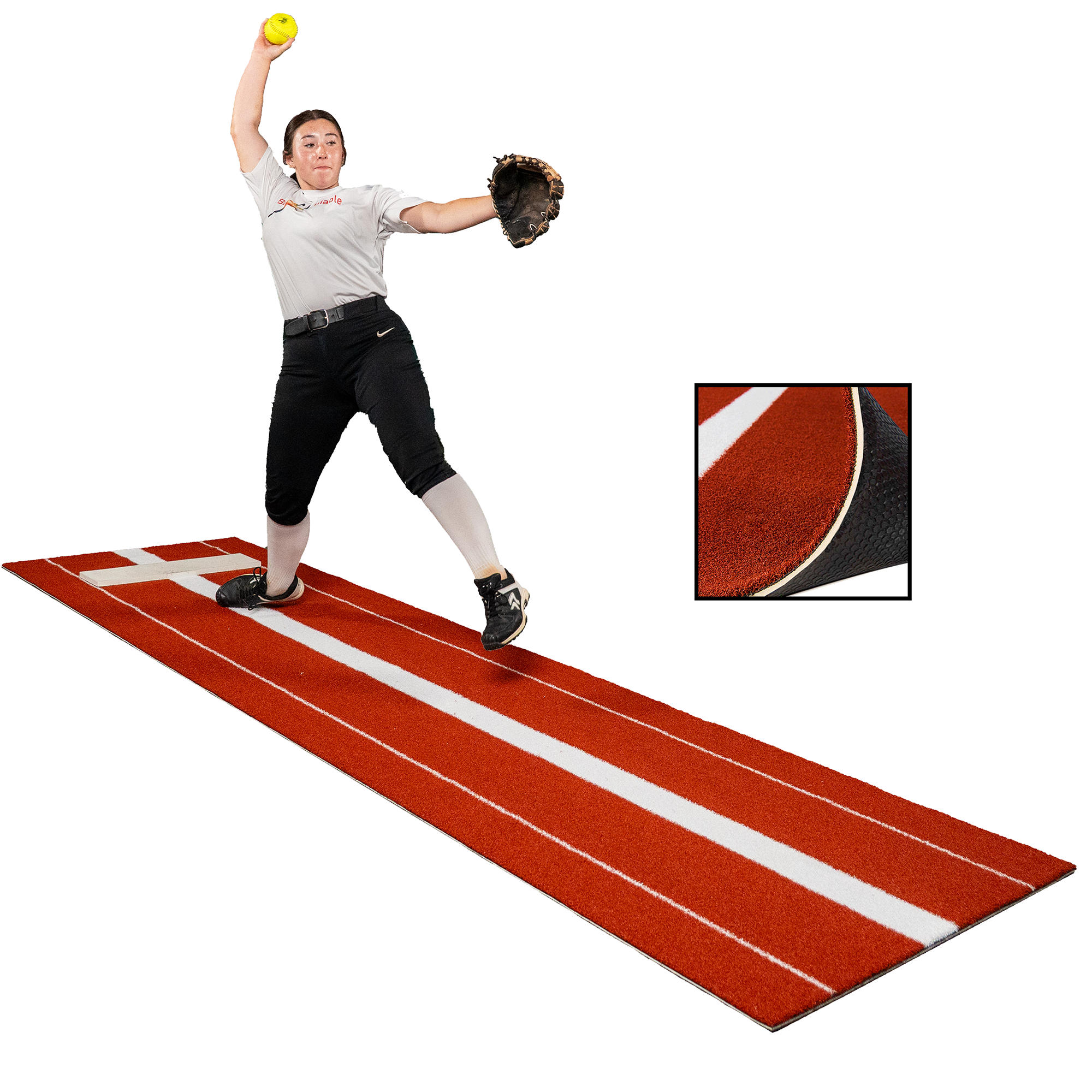 3 × 11 Elite Softball Pitching Mat - Clay