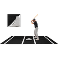 6 × 12 Proball Baseball Hitting Mat - Black Nylon, Painted Plate, Flexible 5mm Foam