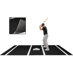 6 × 12 Proball Baseball Hitting Mat - Black Nylon, Painted Plate, Urethane-Coated Backing