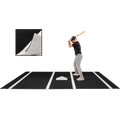 6 × 12 Proball Baseball Hitting Mat - Black Nylon, Inlaid Plate, Flexible 5mm Foam