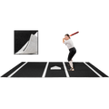 6 × 12 Proball Softball Hitting Mat - Black Nylon, Inlaid Plate, Flexible 5mm Foam
