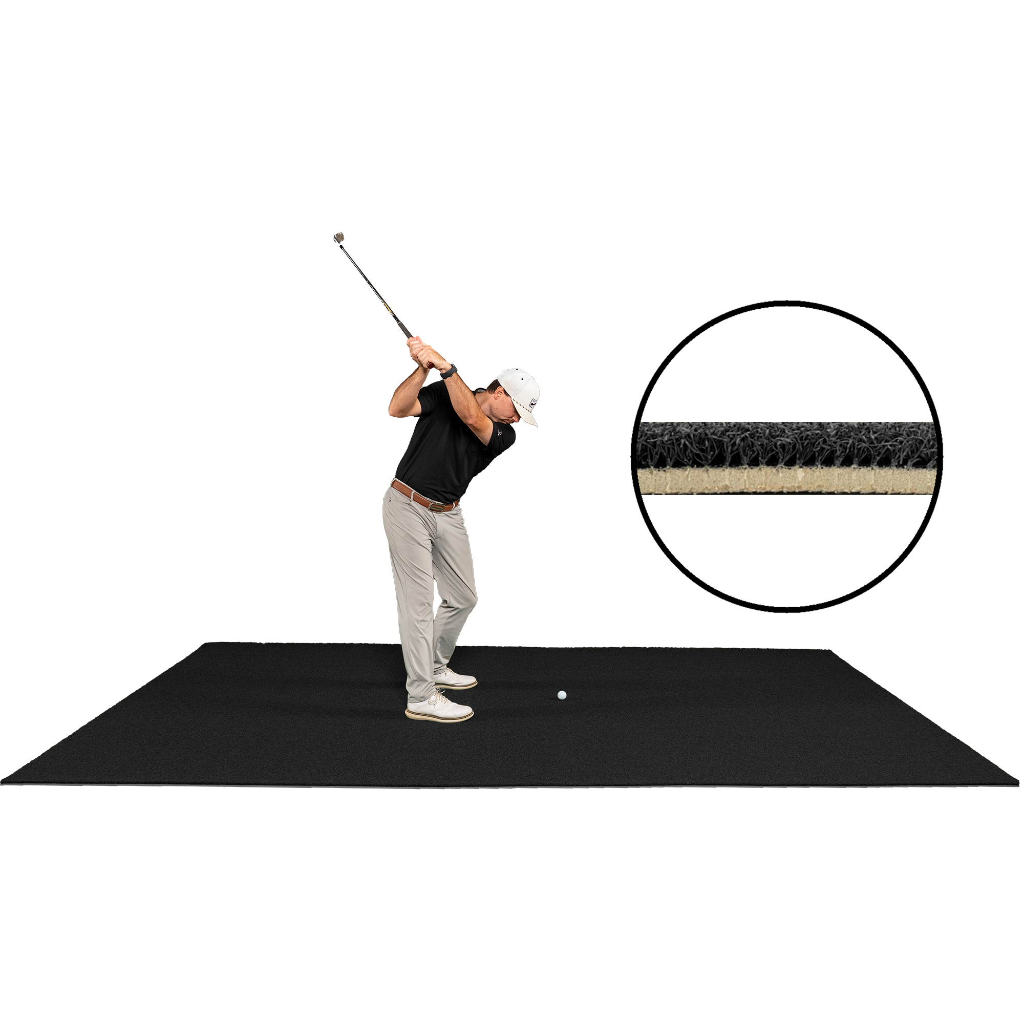 6 x 12 Fairway Golf Mat with Flexible 5mm Foam (Black)