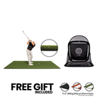 5x10 Super Tee golf mat with urethane-coated backing and SPG-5 pop-up golf net bundle