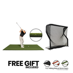 5x10 Super Tee golf mat with urethane-coated backing and The Net Return Pro golf net bundle
