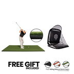 5x10 Super Tee golf mat with shock-absorbent foam and SPG-7 pop-up golf net bundle