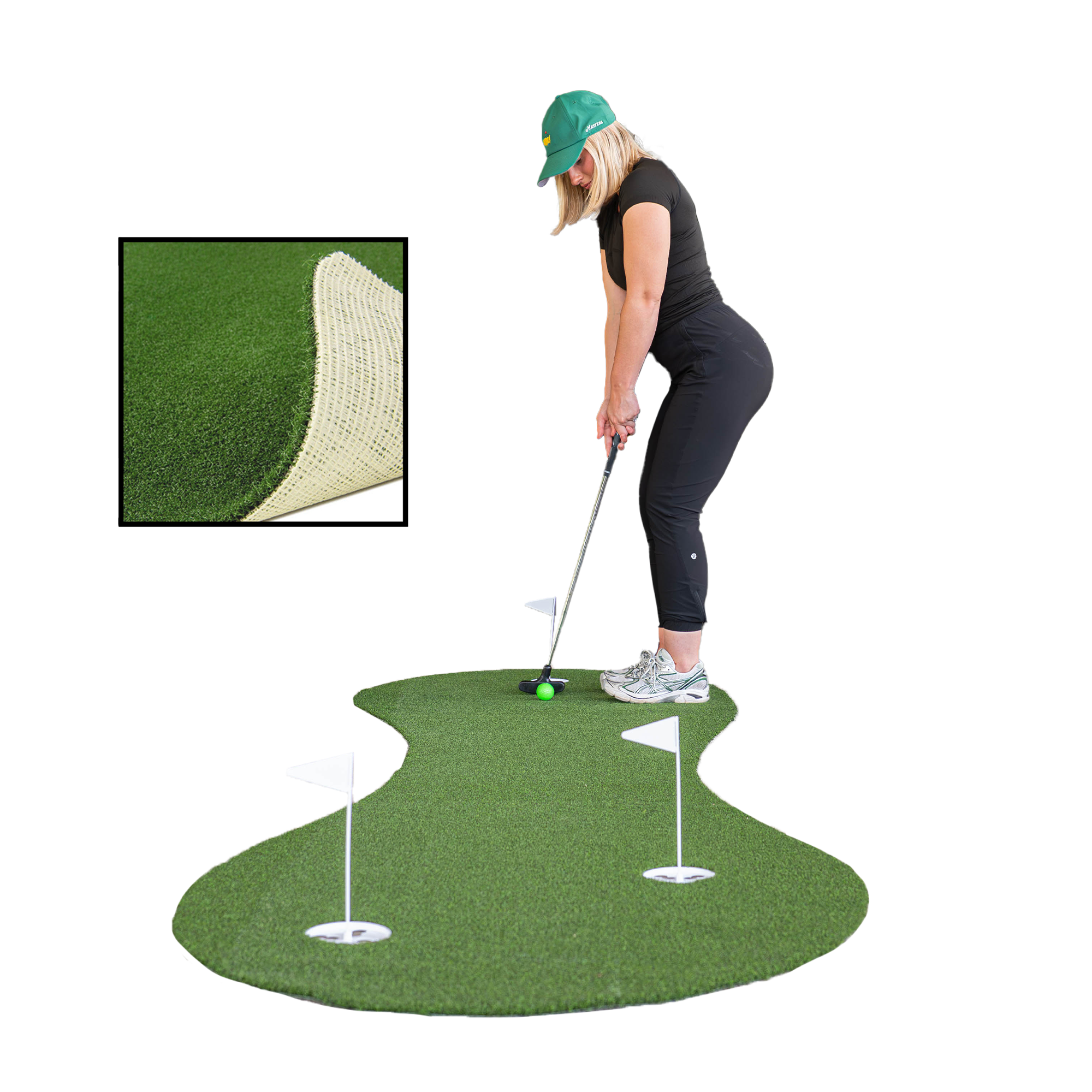3 x 10 Indoor/Outdoor Putting Green with White Natural Rubber