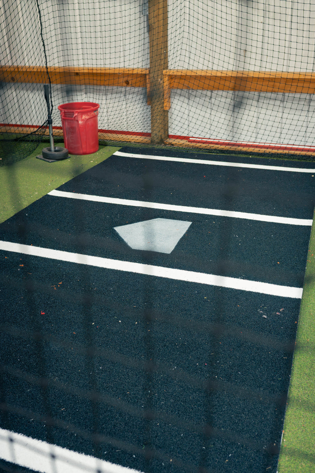6 × 12 Proball Softball Hitting Mat - Black Nylon, Painted Plate, Urethane-Coated Backing
