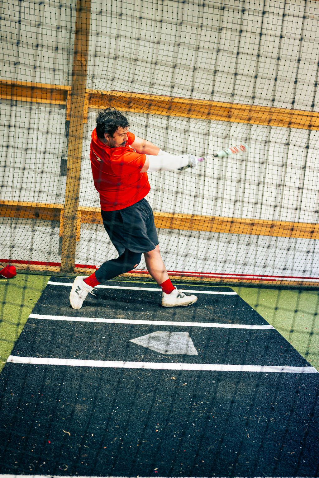 6 × 12 Proball Baseball Hitting Mat - Black Nylon, Inlaid Plate, Flexible 5mm Foam