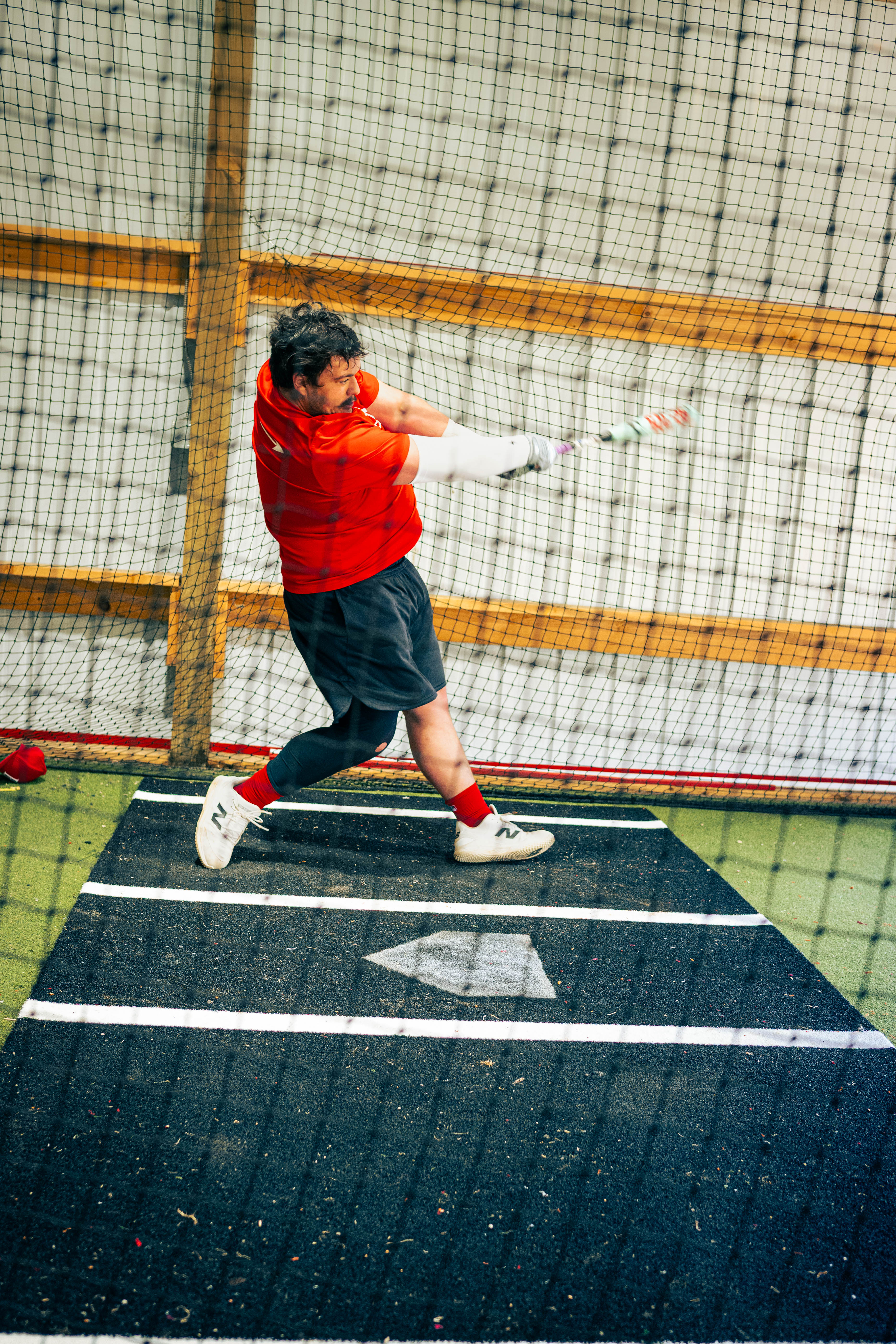 6 × 12 Proball Baseball Hitting Mat - Black Nylon, Painted Plate, Flexible 5mm Foam