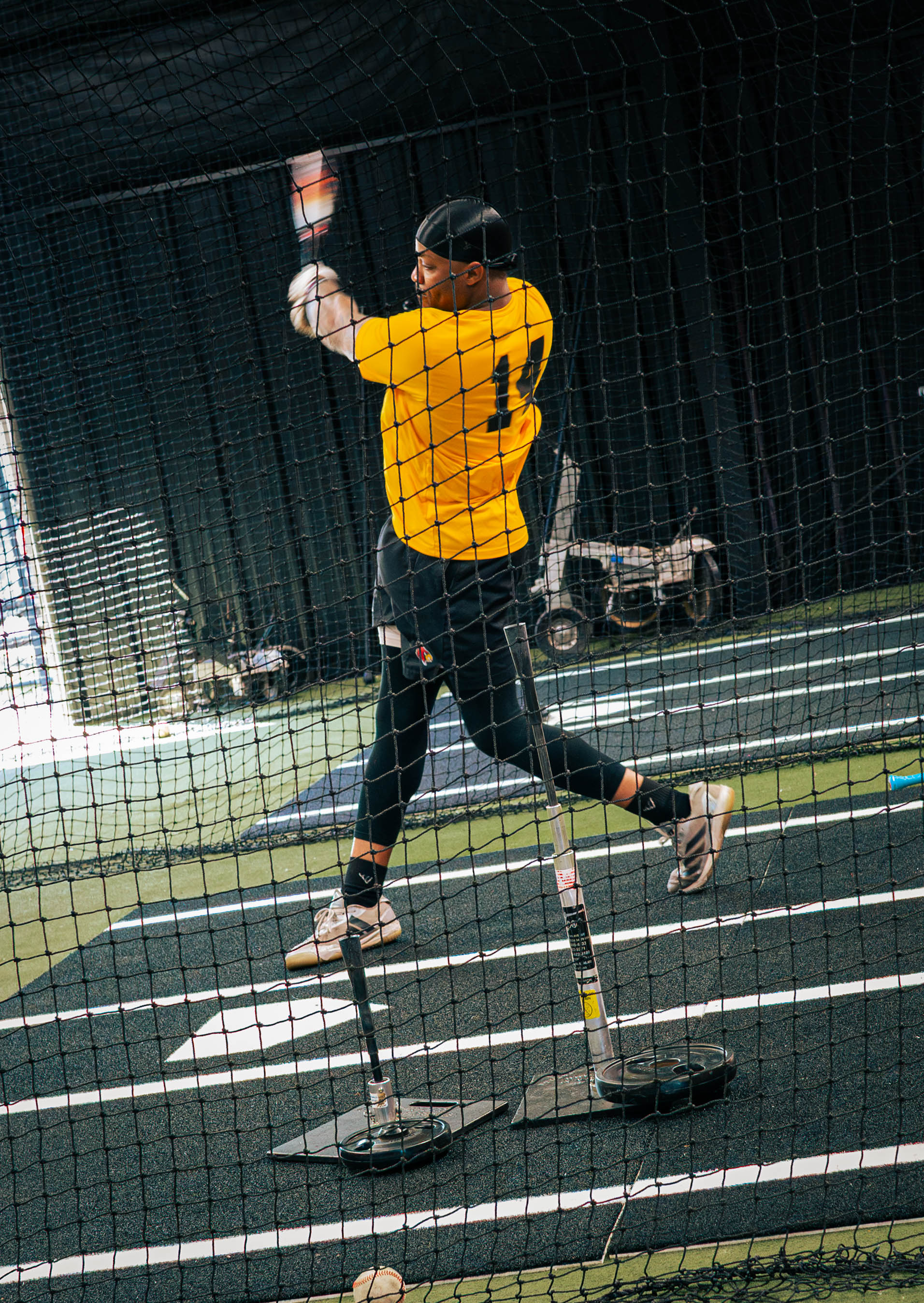 6 × 12 Proball Softball Hitting Mat - Black Nylon, Painted Plate, Urethane-Coated Backing