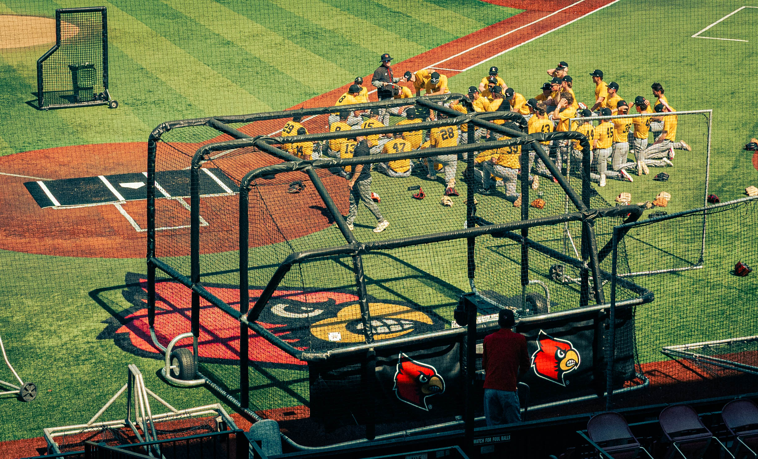 6 × 12 Proball Baseball Hitting Mat - Black Nylon, Inlaid Plate, Flexible 5mm Foam