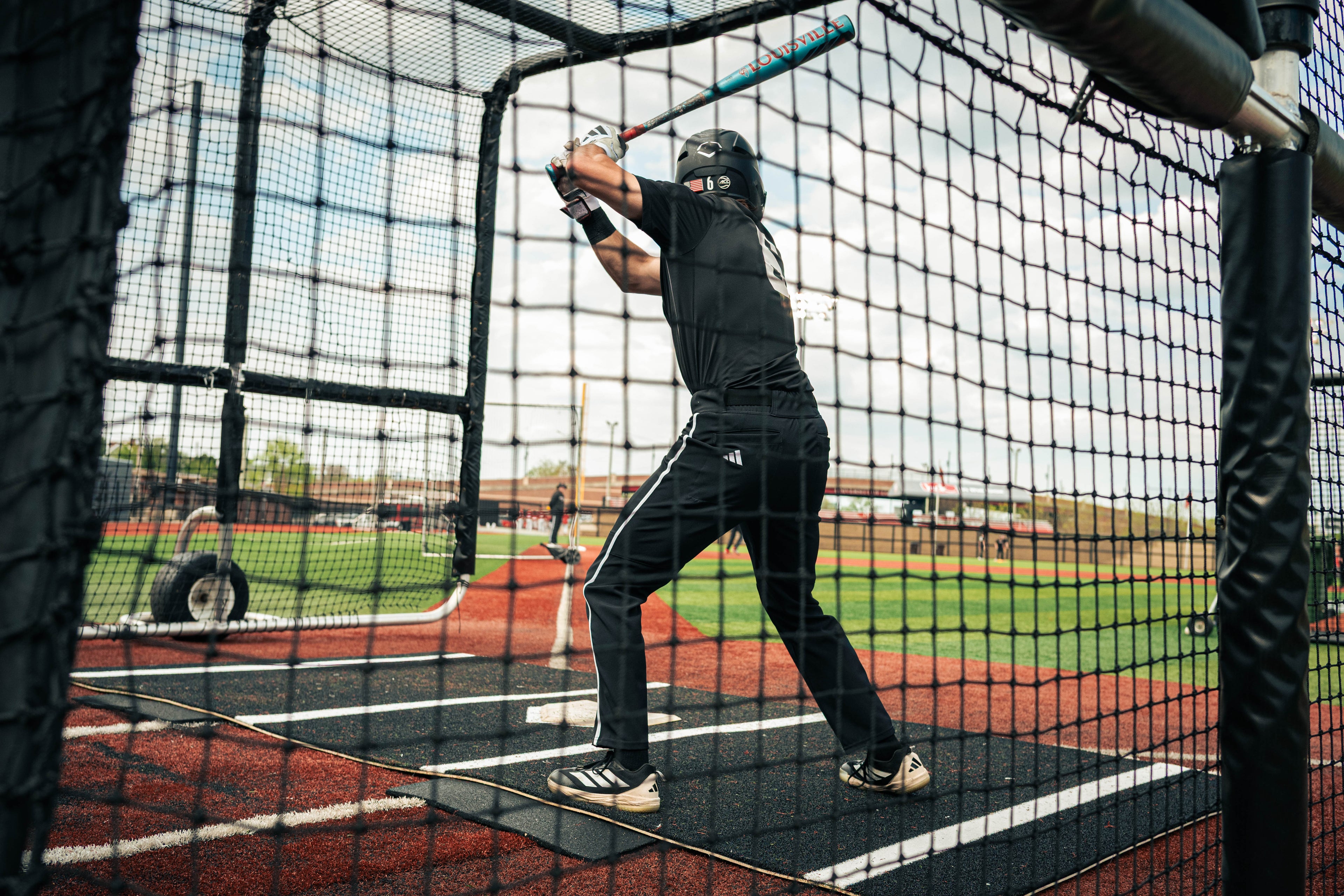 6 × 12 Proball Baseball Hitting Mat - Black Nylon, Inlaid Plate, Flexible 5mm Foam