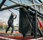 6 × 12 Proball Baseball Hitting Mat - Black Nylon, Inlaid Plate, Flexible 5mm Foam