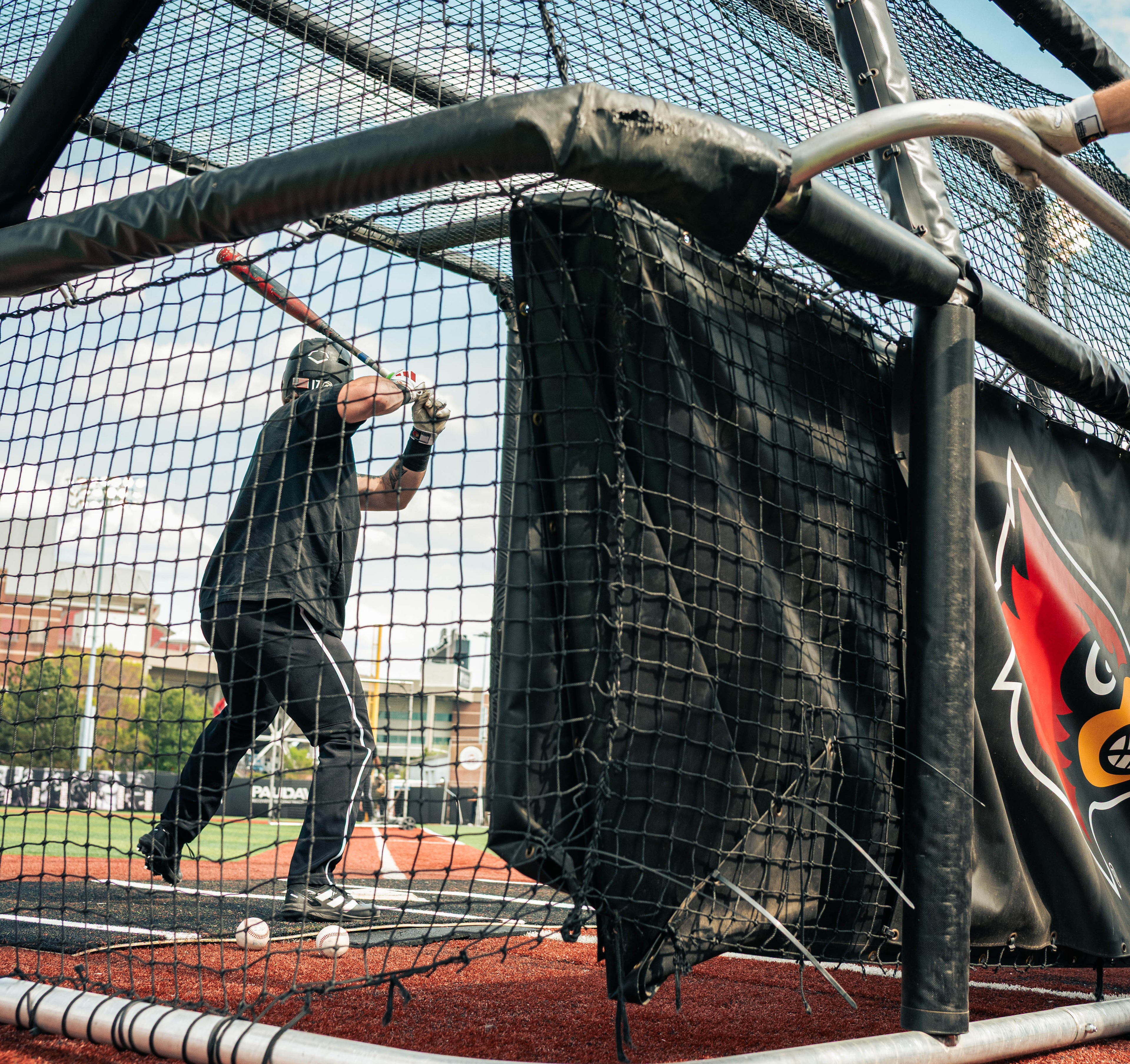 6 × 12 Proball Baseball Hitting Mat - Black Nylon, Inlaid Plate, Flexible 5mm Foam