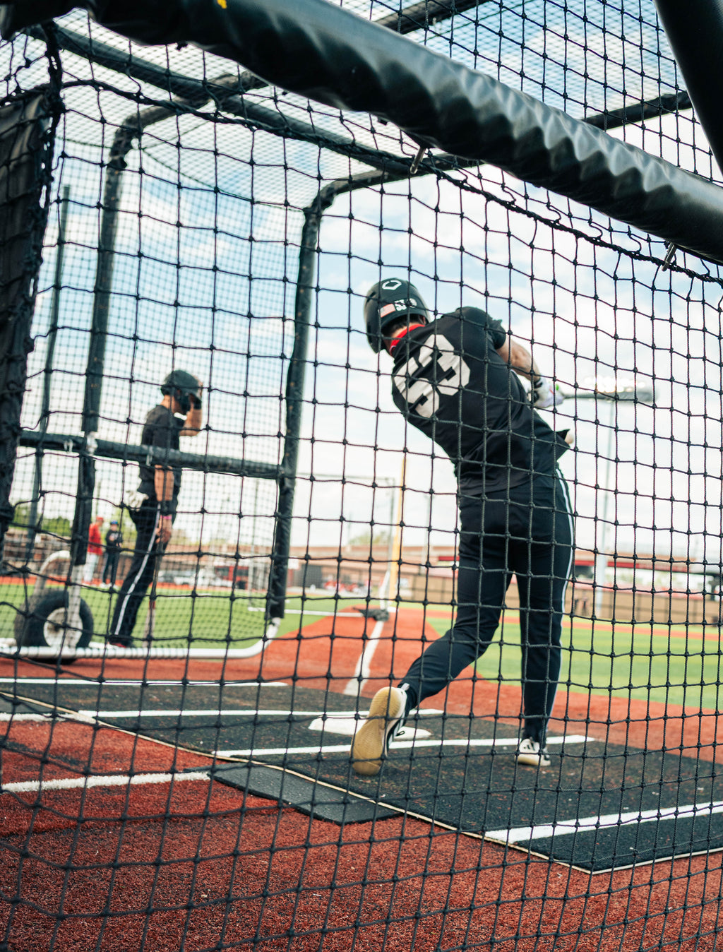 6 × 12 Proball Softball Hitting Mat - Black Nylon, Inlaid Plate, Flexible 5mm Foam