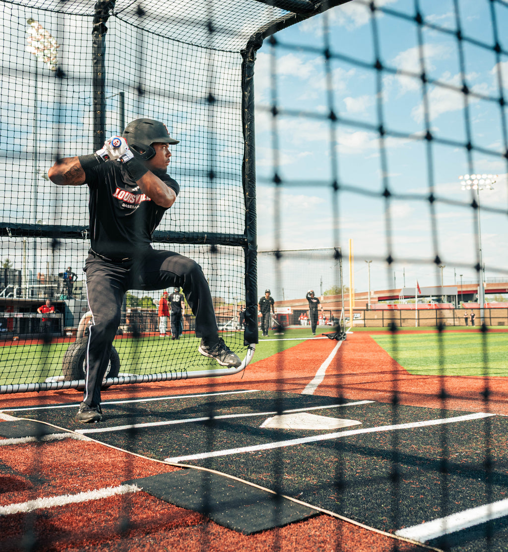 6 × 12 Proball Softball Hitting Mat - Black Nylon, Painted Plate, Urethane-Coated Backing