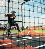6 × 12 Proball Softball Hitting Mat - Black Nylon, Painted Plate, Urethane-Coated Backing