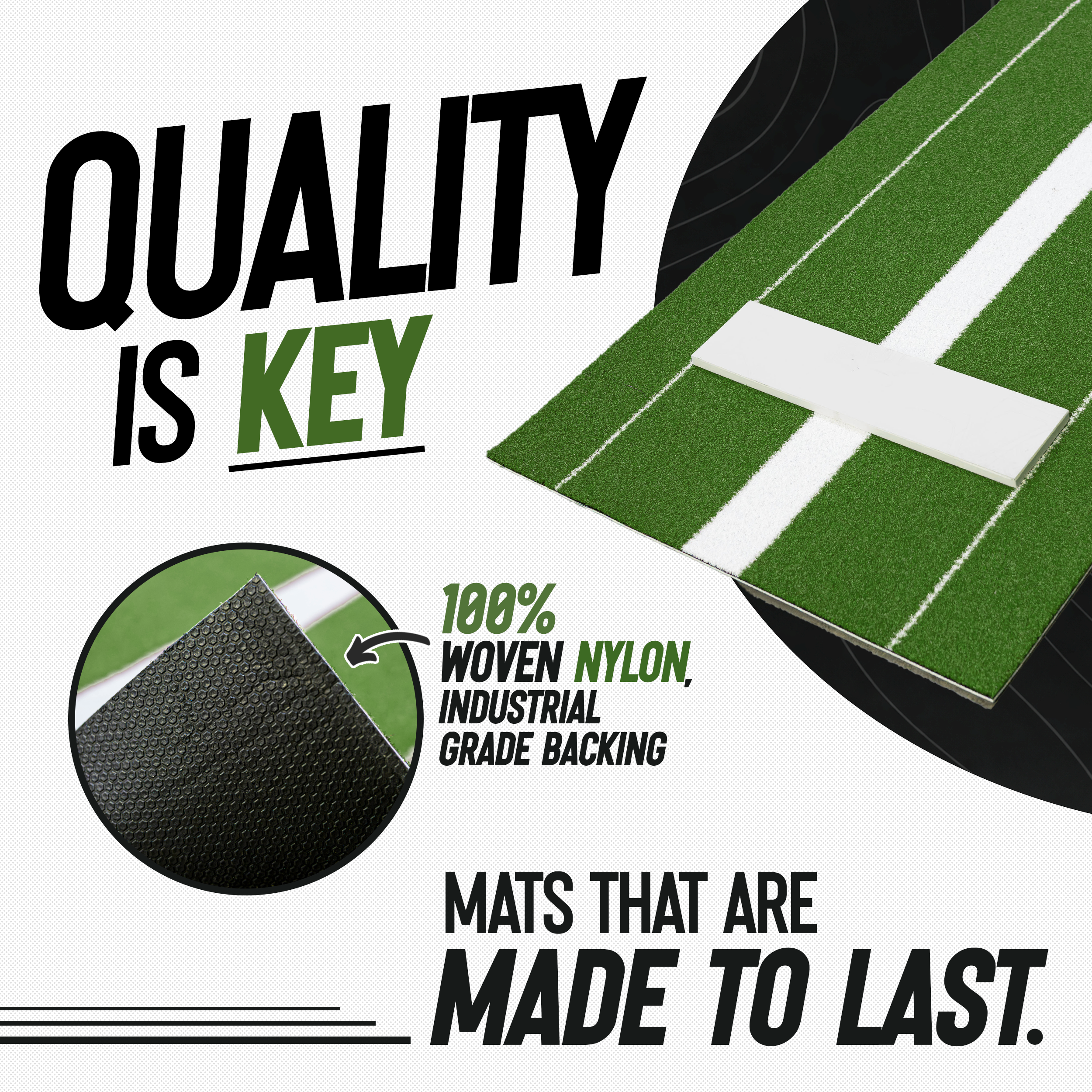 3 × 10 Elite Softball Pitching Mat - Green